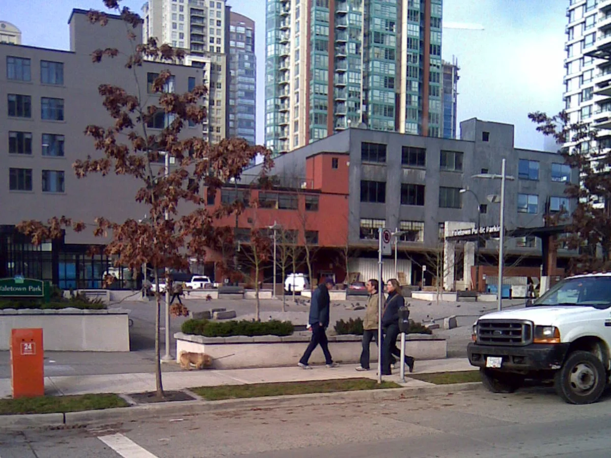Yaletown urban public realm and condominium buildings