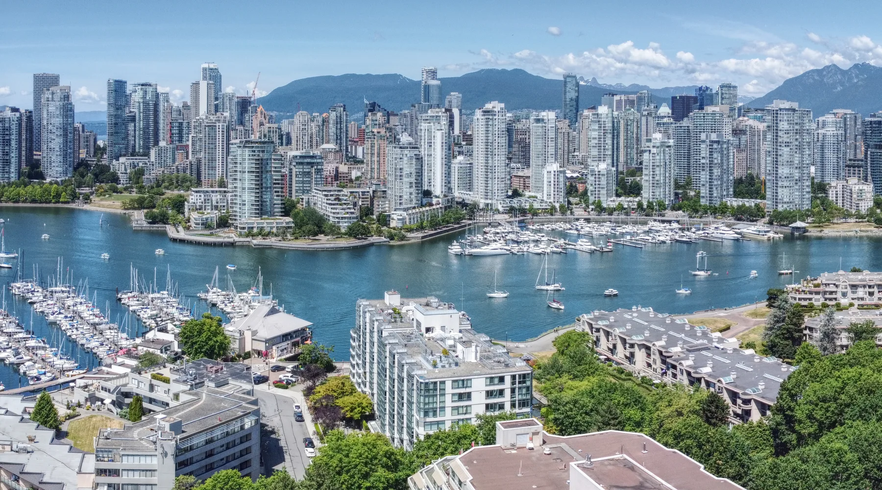 Downtown Vancouver peninsula and False Creek skyline