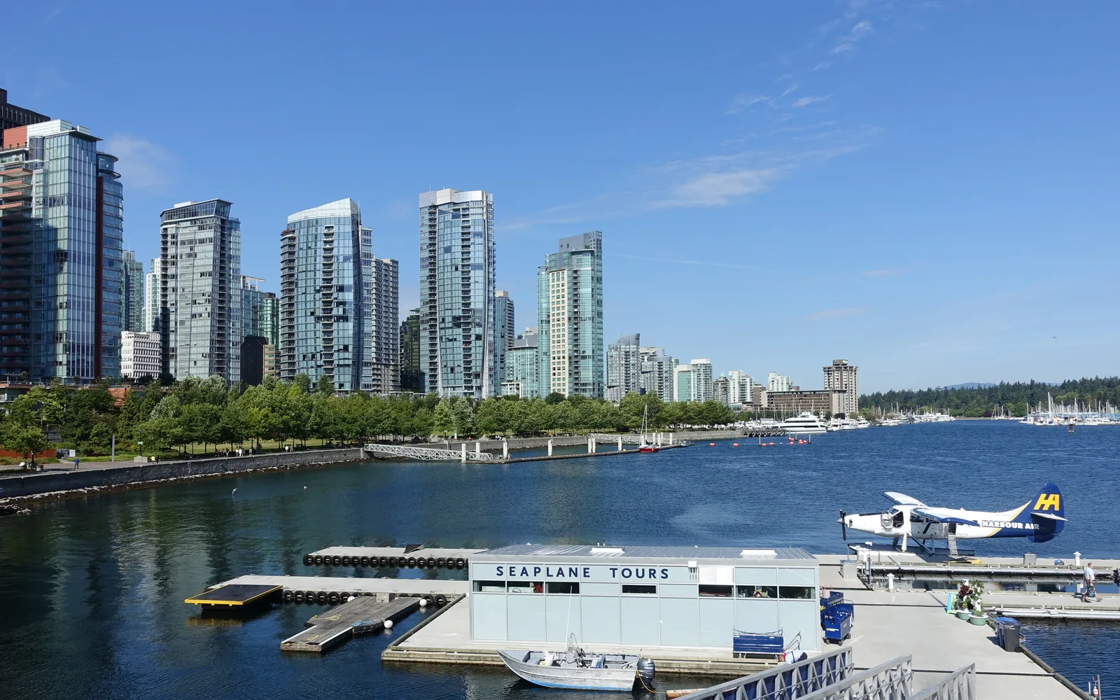 Coal Harbour waterfront and residential skyline